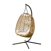 Aura Haus Natural Hanging Nest Egg Chair Garden Swing Stand Cushions