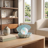 Home Luxe Seashell Dream Swirl Pearl LED Mood Lamp | Aqua Blue