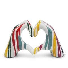 Home Luxe Drip Art Hands Of Love Heart Gesture Sculpture | Multi