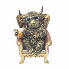 Home Luxe Highland Cow Relax Ornament 17cm Cool Funny Novelty Cow Gift