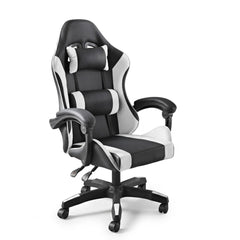 Black & White Gaming Chair Ergonomic Neck & Back Support Office Seat