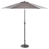 2.7m Grey Garden Parasol with Tilt & Crank Handle - Durable Aluminium