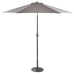 2.7m Grey Garden Parasol with Tilt & Crank Handle - Durable Aluminium
