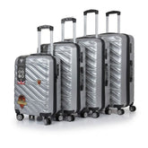 Silver 4-Piece ABS Luggage Set - TSA Lock & 360° Spinner Wheels