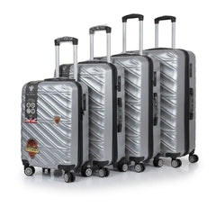 Silver 4-Piece ABS Luggage Set - TSA Lock & 360° Spinner Wheels