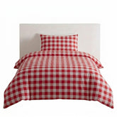 Gaveno Cavailia Red Gingham Single Duvet Cover Microfibre Bed Set