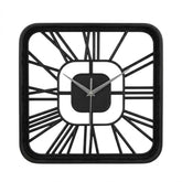 Modern Square Metal Wall Clock - 60cm Minimalist Roman Numeral Design
