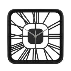 Modern Square Metal Wall Clock - 60cm Minimalist Roman Numeral Design