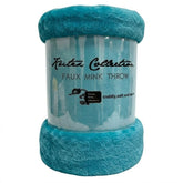 Kutex Teal Faux Mink Throw - 200x240cm Extra Large Soft Warm Blanket