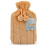 Luxury Tan Faux Fur 2L Hot Water Bottle - Soft Plush Winter Warmers