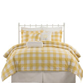 Gaveno Cavailia Ochre Gingham Double Duvet Cover Microfibre Bed Set