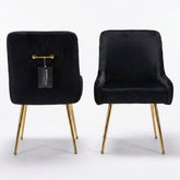 Marco Dining Chair Brushed Velvet In Black - Sold In Pairs
