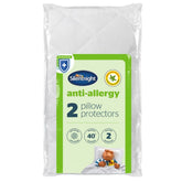 Silentnight Anti-Allergy Pillow Protector 2pk - Soft & Secure White