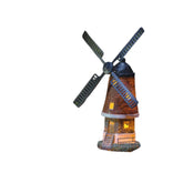 Solar Powered Light & Motion Windmill - Brick Effect Garden Ornament