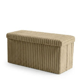 Gaveno Cavailia Natural Ribbed Storage Bench - 2 Seater Foldable Box