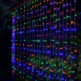 Solar Powered Multicolour LED Curtain Lights - 180cm Garden Backdrop