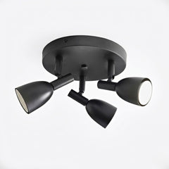 Malmo 3-Light Ceiling Light - Modern Black Minimalist Semi-Flush Mount