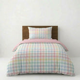 Gaveno Cavailia Pastel Gingham Single Duvet Cover Microfibre Bed Set