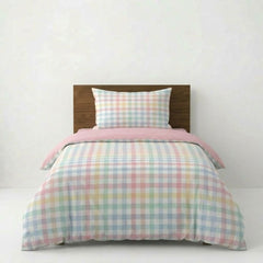 Gaveno Cavailia Pastel Gingham Single Duvet Cover Microfibre Bed Set