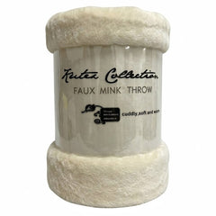 Kutex Whitesmoke Faux Mink Throw - 200x240cm Extra Large Soft Blanket