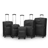 Sunrise Bags 5-Piece Expandable Suitcase Set - Black 4-Wheel Luggage