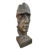 Stone Effect Face Sculpture - 95cm weathered Indoor/Outdoor Bust