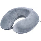 Grey Memory Foam Travel Pillow - U-Shaped Neck Support for Relaxation