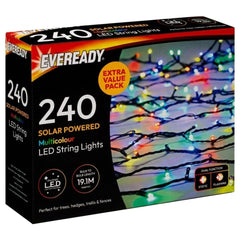 Eveready 240 Multicolour LED Solar String Lights - 22m Garden Decor