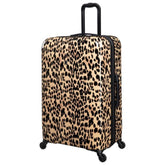 Leopard Print Large Hard Shell Suitcase 77cm - Expandable Travel Luggage