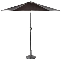 2.7m Black Garden Parasol with Tilt & Crank Handle - Durable Aluminium