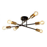 Lucca Ceiling Light - Modern 6-Spotlight Black and Brass Fixture