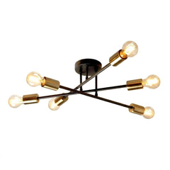 Lucca Ceiling Light - Modern 6-Spotlight Black and Brass Fixture