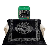 Gaveno Cavailia Black Greek Key Reversible King Rashel Blanket 4kg