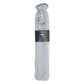 72cm Long Hot Water Bottle with Two-Tone Silver Faux Fur & Pom Poms