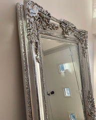 204cm X-Large Vintage Design Mirror Silver