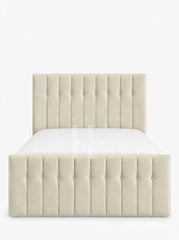 Modern Vertical Panel Button Tufted Upholstered Bed Frame