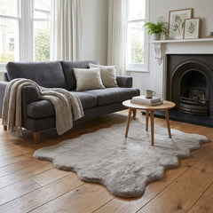 Natural Scallop Edge Large Area Rug Neutral Living Room Rug 160 x 230cm