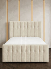 Modern Vertical Panel Button Tufted Upholstered Bed Frame