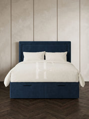 Modern Framed Panel Upholstered Bed Frame with Storage Drawers