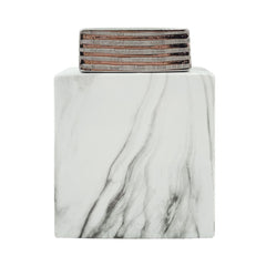 24.7cm White Marble And Silver Ginger Jar