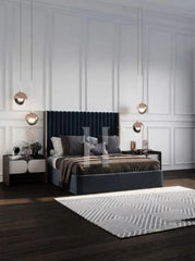 Modern Luxury Vertical Channel-Tufted Upholstered Bed Frame