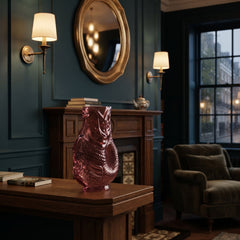 Home Luxe Plum Pink Glass Fish Shaped Flower Vase Home Decor | 30cm