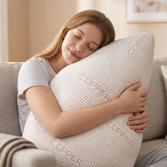 Pack of 2 Copper Infused Memory Foam Pillows - Cooling Sleep Support