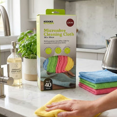 KOOOKS KITCHEN 40-Piece Microfibre Cleaning Cloth Set - 30 x 30cm