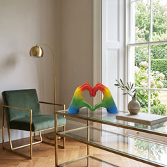 Home Luxe Rainbow Hands Of Love Heart Gesture Sculpture | Multi