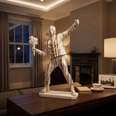 Home Luxe Modern Drip Art Flower Thrower Sculpture Figure | White