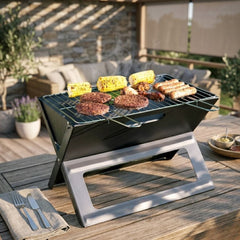 Folding Flat Portable Charcoal BBQ - Stainless Steel Outdoor Grill