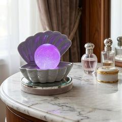 Gibson Gifts Seashell RGB Glitter Lamp - Portable LED Mood Light