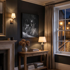 Home Luxe Woman In Bath Framed Wall Art Black & White Print 60X45Cm