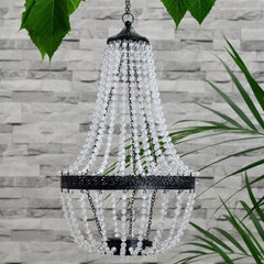 Solar Powered Acrylic Crystal Garden Chandelier - Cool White LED